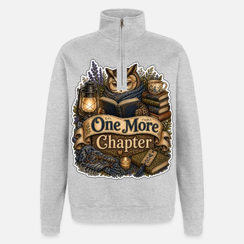 Un chapitre de plus - Sweat à zip 1/4 - gris chiné
