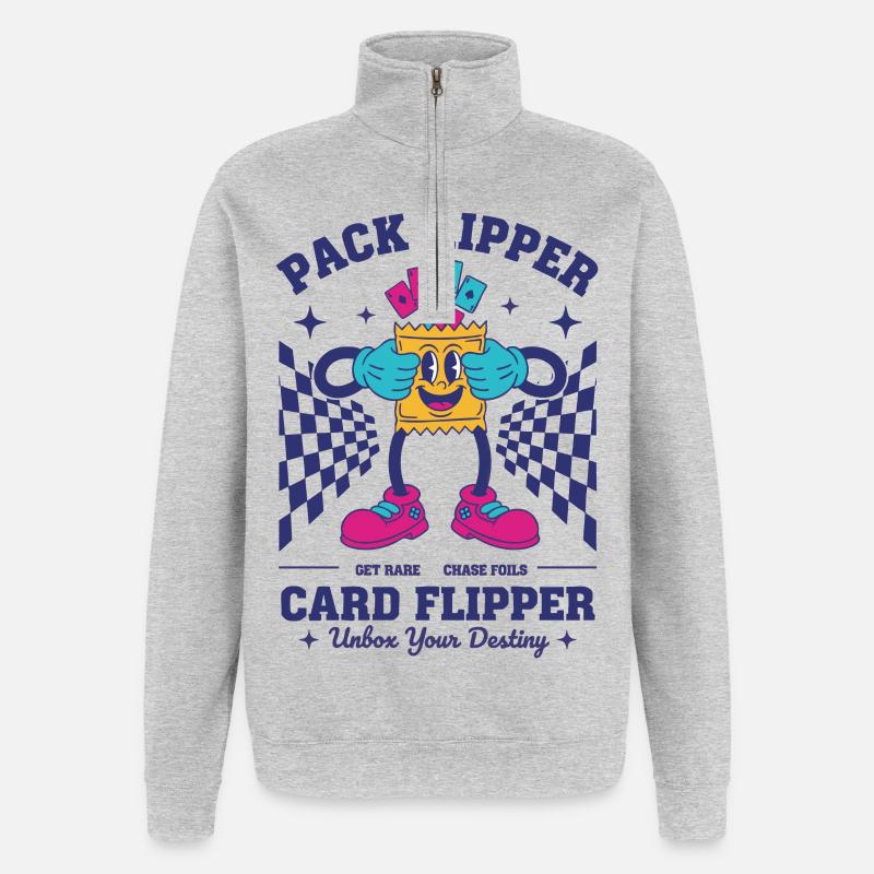 Pack Ripper Card Flipper Unbox Your Destiny - Quarter-Zip-Sweatshirt - Grau meliert