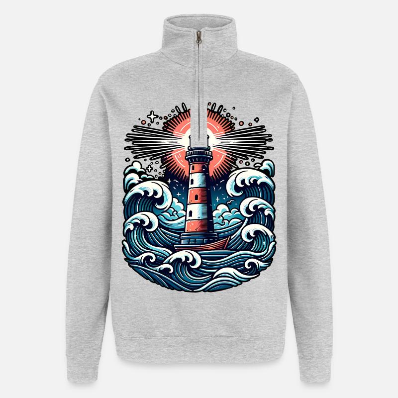 lighthouse - Quarter-Zip Sweatshirt - heather grey