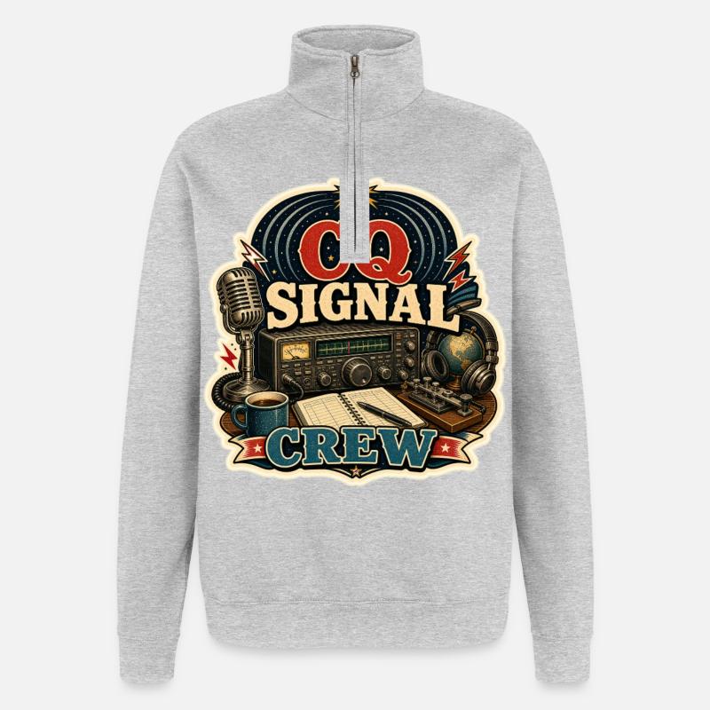 CQ SIGNAL CREW - Quarter-Zip-Sweatshirt - Grau meliert