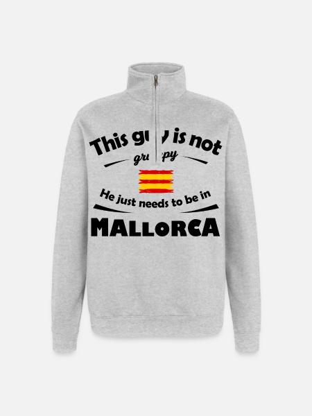 Brushed Spanish Mallorca Flag Stripes - Quarter-Zip Sweatshirt - heather grey