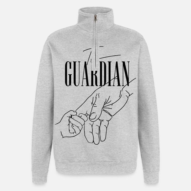 LE GARDIEN - Sweat à zip 1/4 - gris chiné