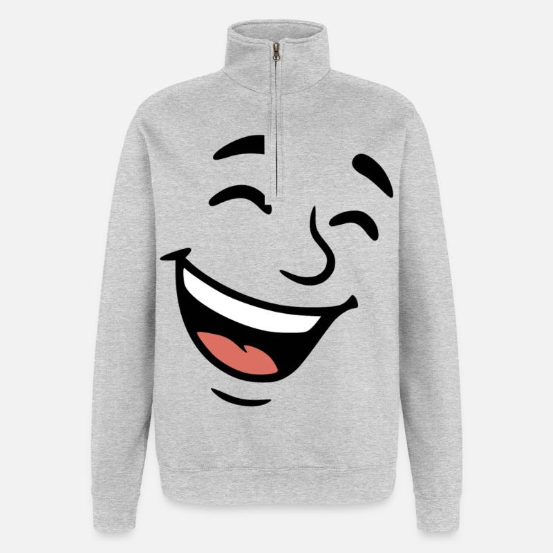 Laugh - Quarter-Zip Sweatshirt - heather grey