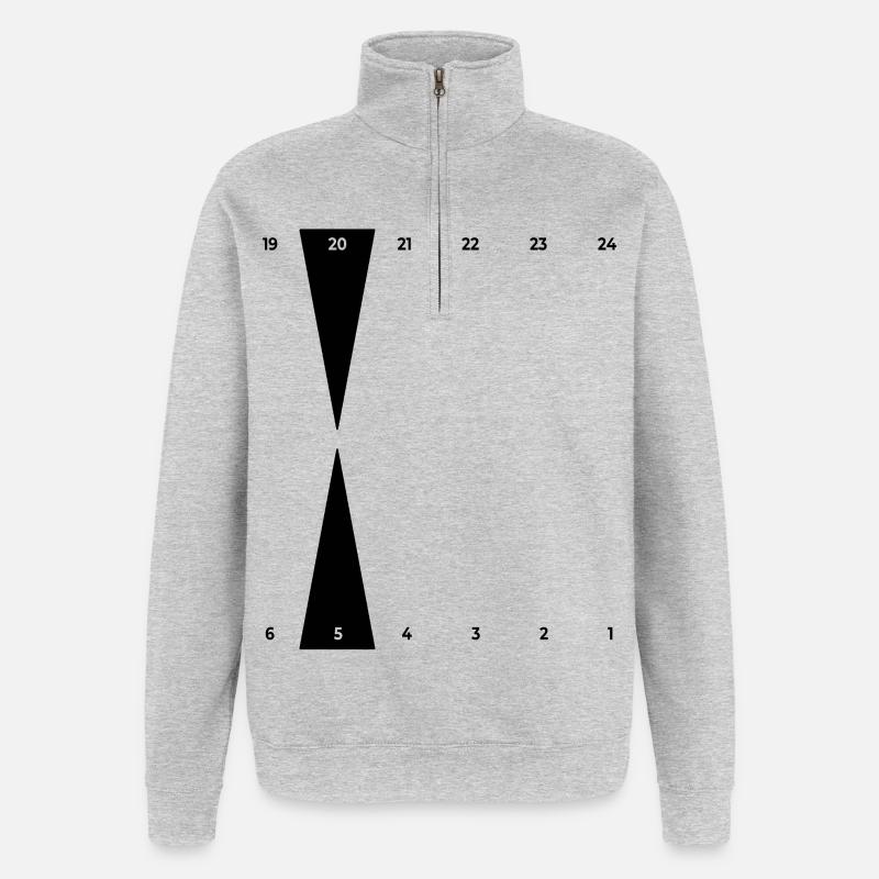 Backgammon | Point d’Or - Sweat à zip 1/4 - gris chiné