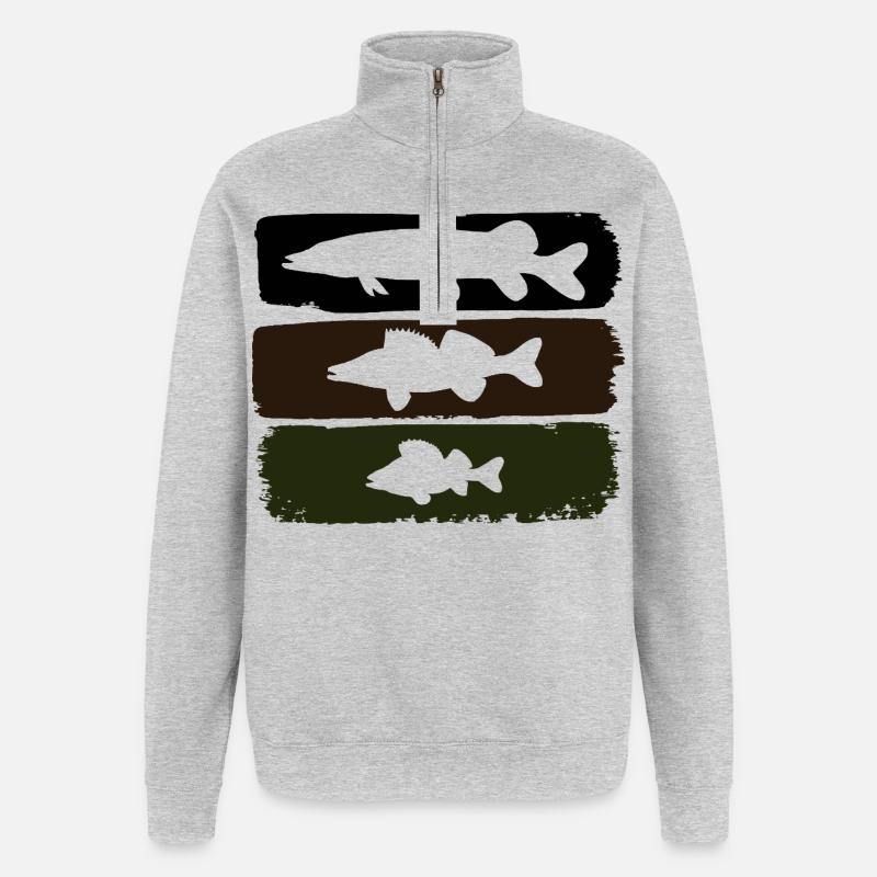 Pike Zander Perch - Quarter-Zip Sweatshirt - heather grey