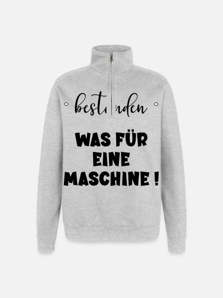 Abschluss Bestanden - Maschine - Quarter-Zip-Sweatshirt - Grau meliert