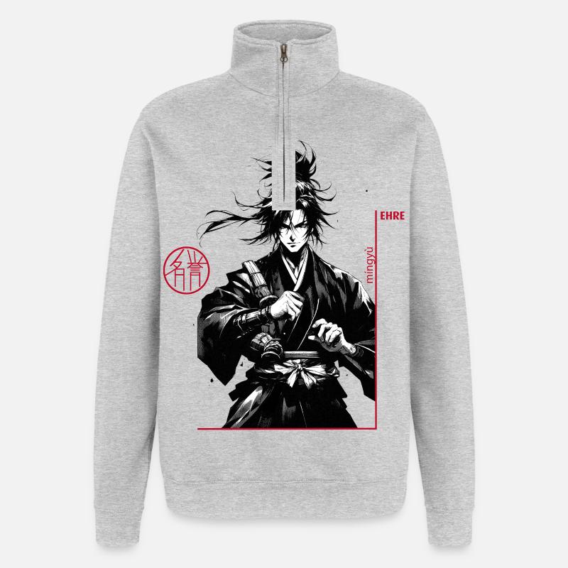 Samurai - Quarter-Zip-Sweatshirt - Grau meliert