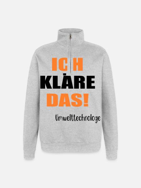 Umwelttechnologe Abwasser - Quarter-Zip-Sweatshirt - Grau meliert