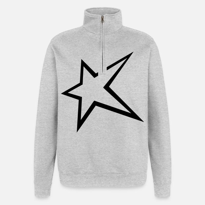 Star - Sweat à zip 1/4 - gris chiné