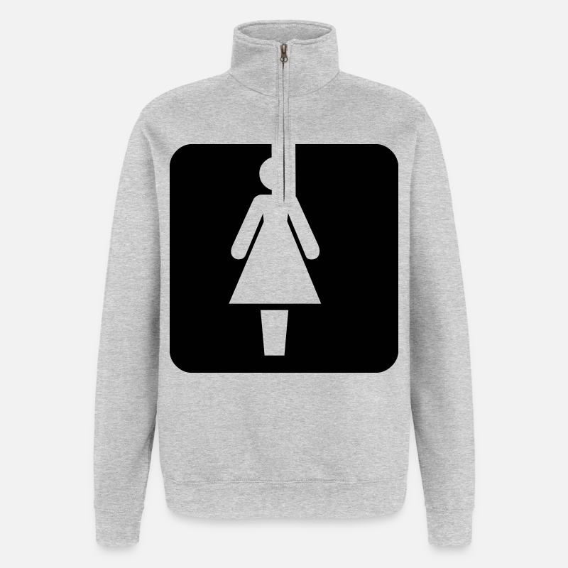 Frau - Sweat à zip 1/4 - gris chiné