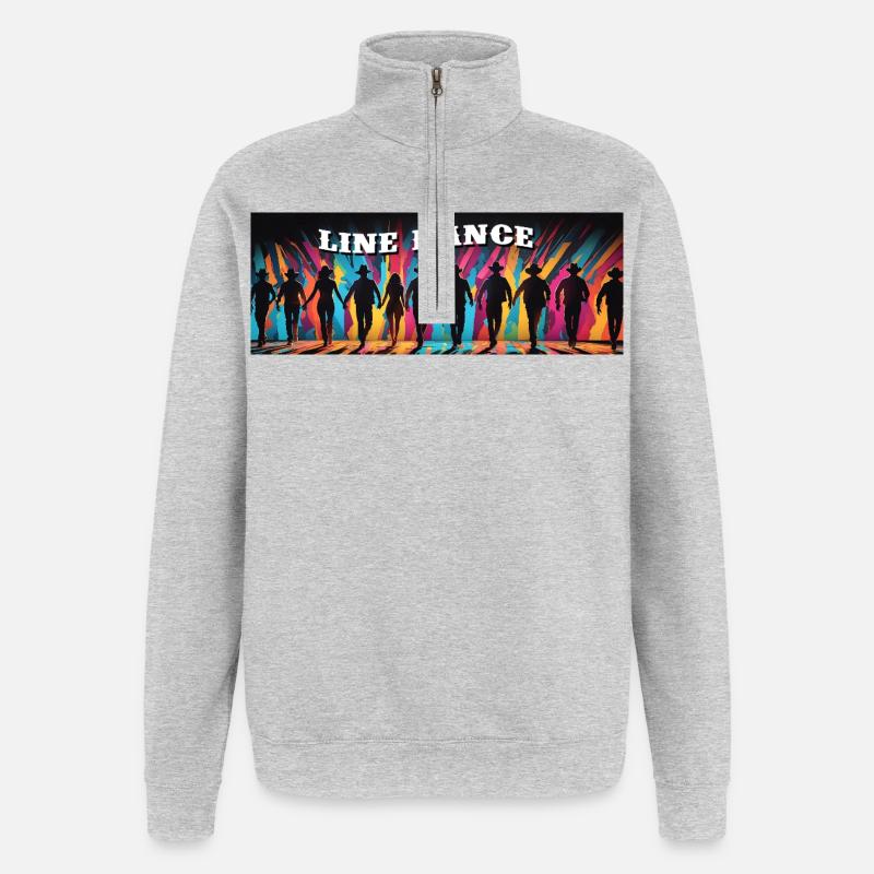 Line dance group dancing - Quarter-Zip Sweatshirt - heather grey