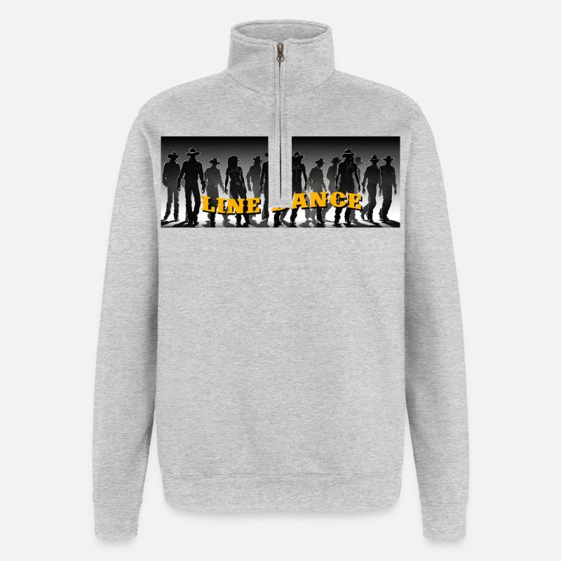 Line dance group dancing - Quarter-Zip Sweatshirt - heather grey