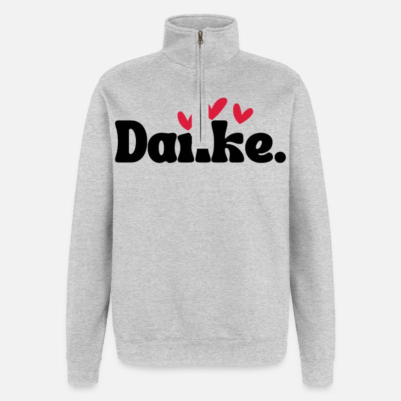 Three Hearts Doodle Pattern - Quarter-Zip Sweatshirt - heather grey