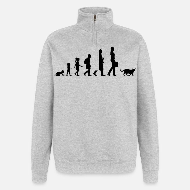 Développement du propriétaire du chat - Sweat à zip 1/4 - gris chiné