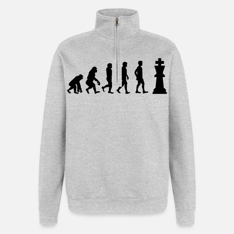 Chess evolution - Quarter-Zip Sweatshirt - heather grey