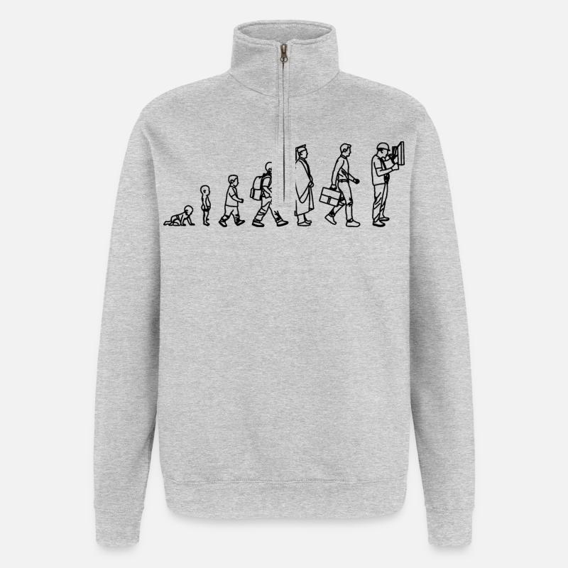 Évolution de l’électricien - Sweat à zip 1/4 - gris chiné