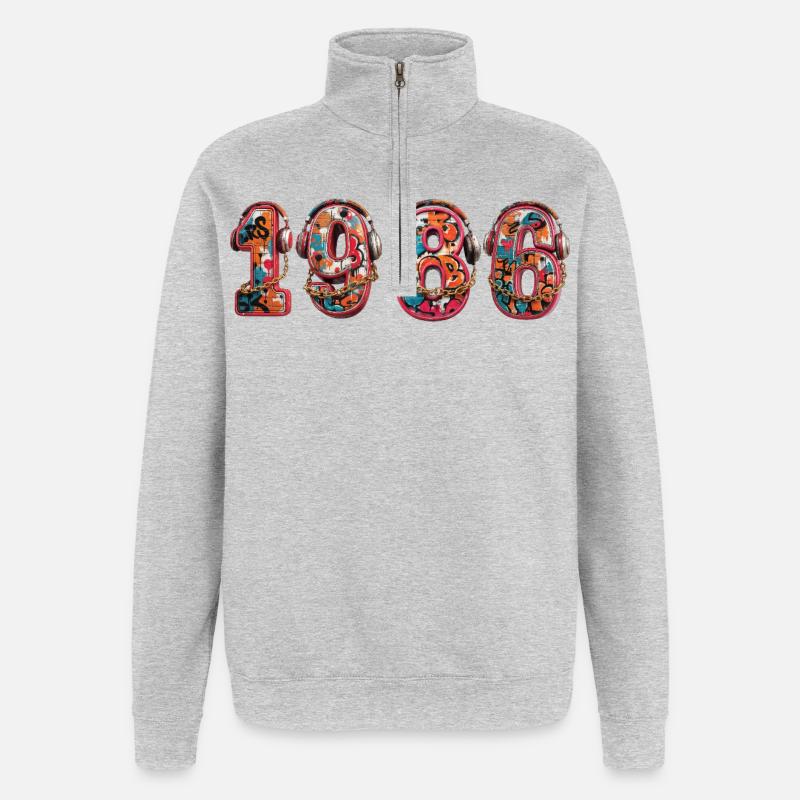 Årgang 1986 - Sweatshirt med 1/4 lynlås - grå meleret
