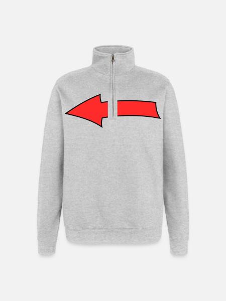 Pfeilbogen - Quarter-Zip-Sweatshirt - Grau meliert