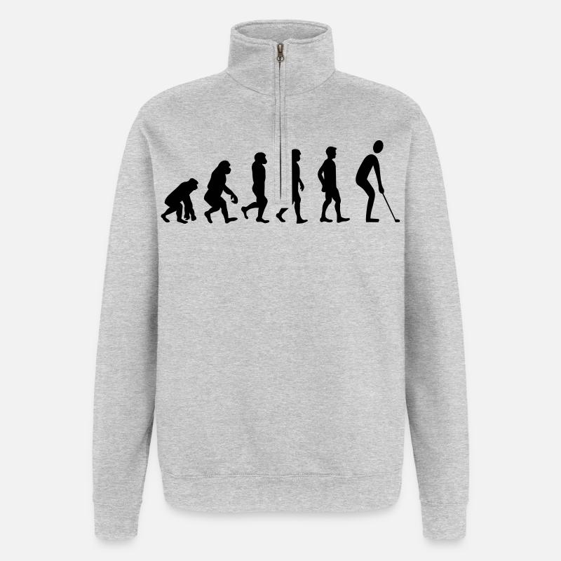 Golf de l’évolution - Sweat à zip 1/4 - gris chiné