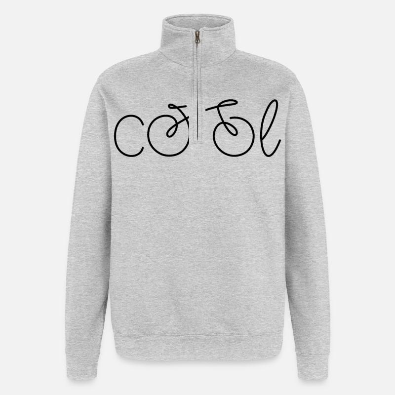 Bicyclette - Sweat à zip 1/4 - gris chiné
