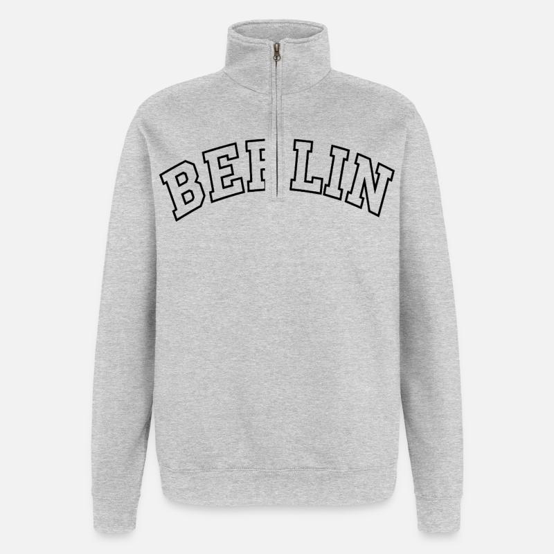 Contour de l’arc de Berlin - Sweat à zip 1/4 - gris chiné