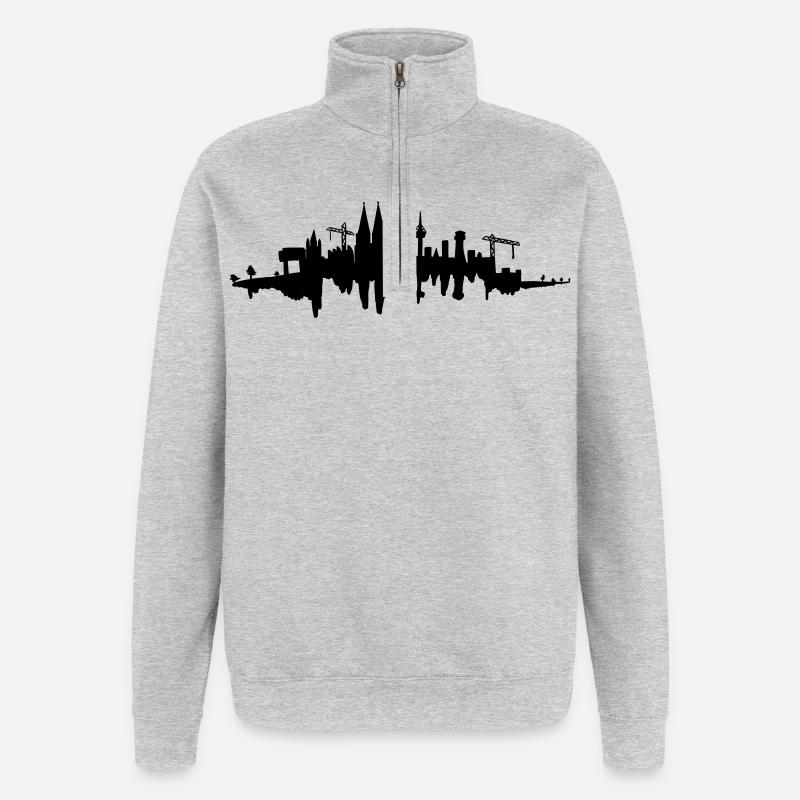 Horizon de Cologne - Sweat à zip 1/4 - gris chiné