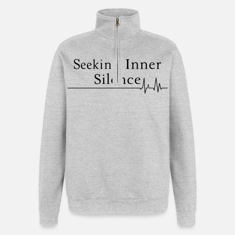 Seeking Inner Silence Ruhe finden - Quarter-Zip-Sweatshirt - Grau meliert