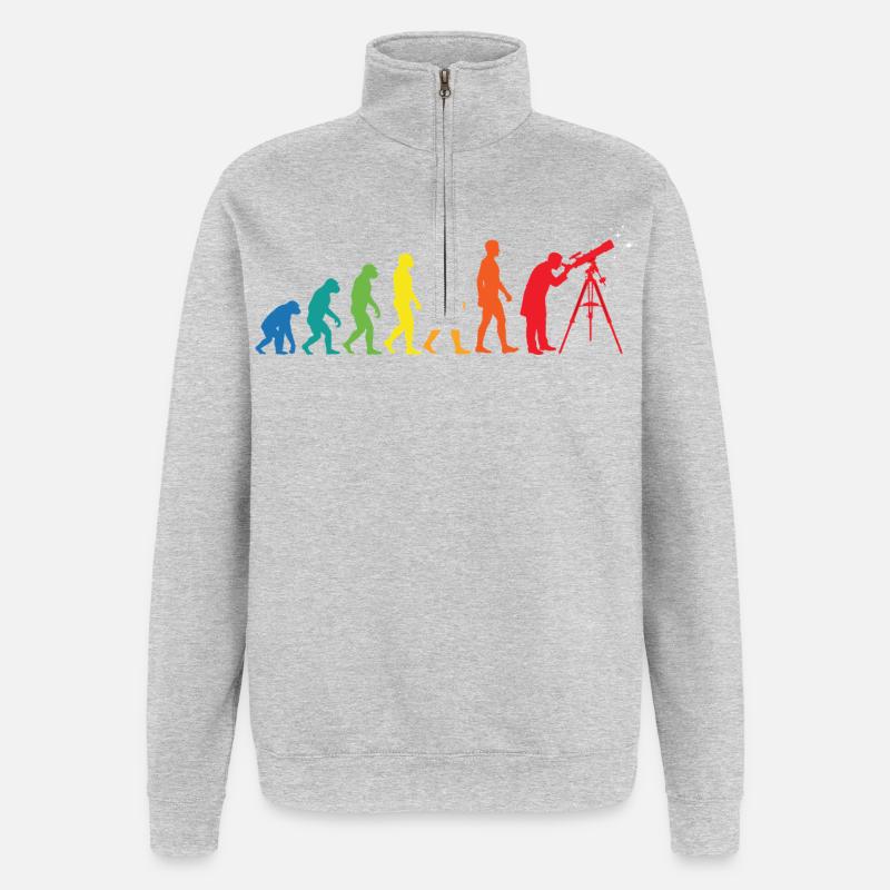 Evolution Astronomy – Space Telescope Design - Quarter-Zip Sweatshirt - heather grey