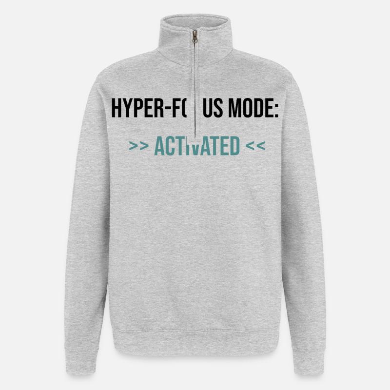 Mode Hyper-Focus : Activé - Déclaration - Sweat à zip 1/4 - gris chiné