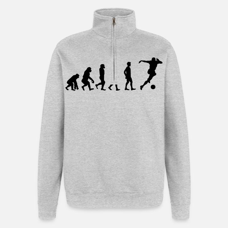 Fussballer Evolution - Quarter-Zip-Sweatshirt - Grau meliert