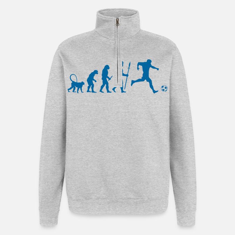 Évolution d’un joueur de football - Sweat à zip 1/4 - gris chiné