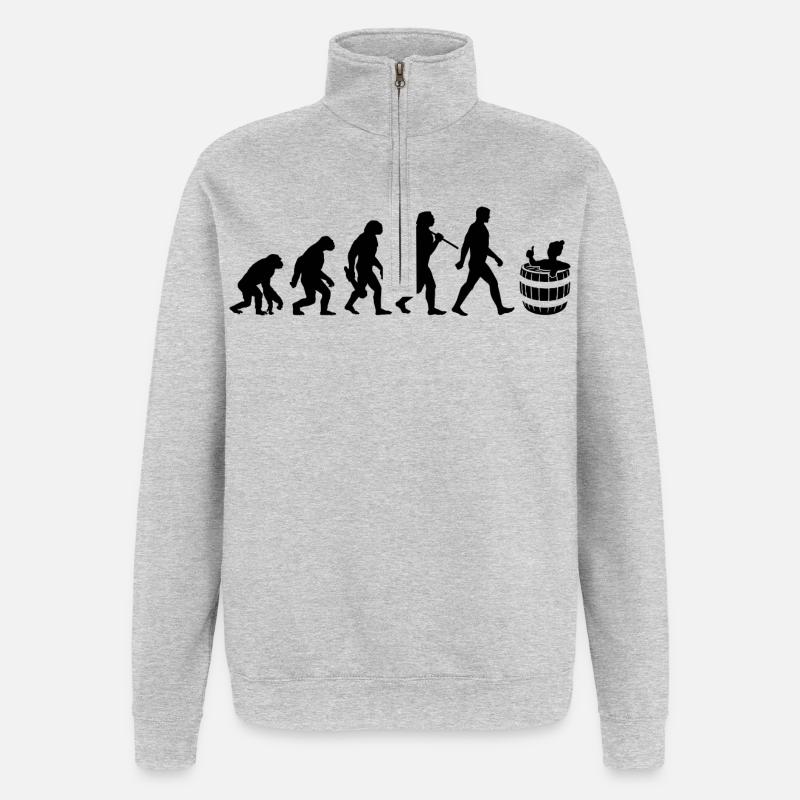 Evolution - Eisbader - Winterbaden - Eisbaden - Quarter-Zip Sweatshirt - heather grey
