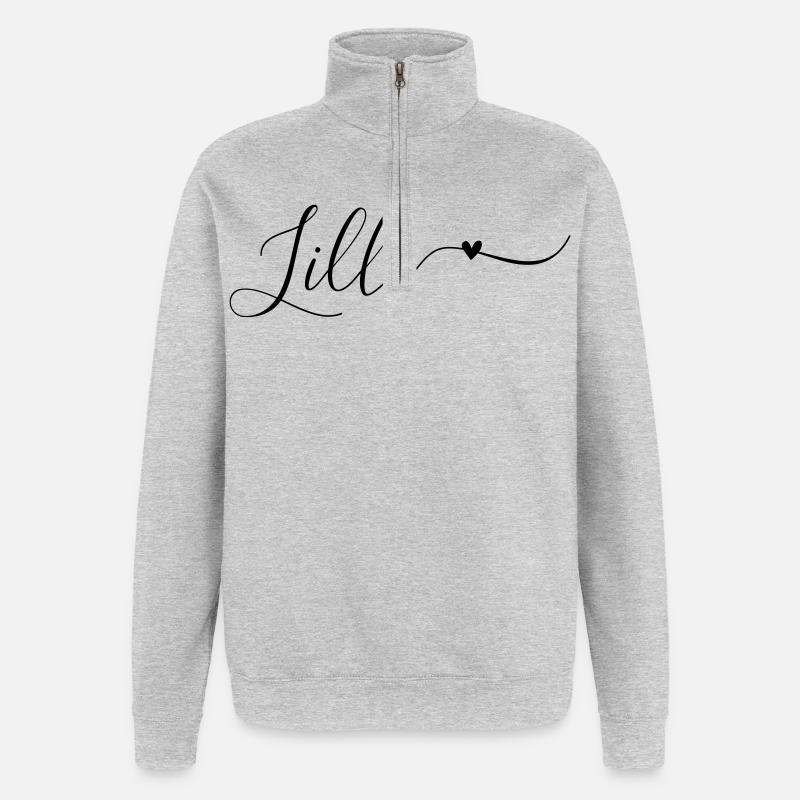 Lilli Name Vorname Dekorativ - Quarter-Zip-Sweatshirt - Grau meliert