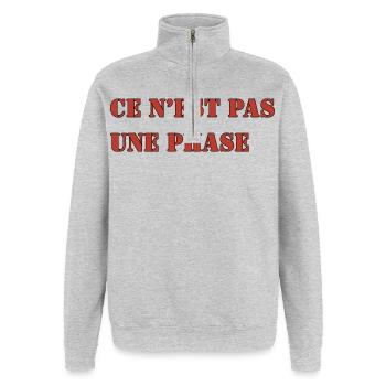 ES IST KEINE PHASE - Quarter-Zip-Sweatshirt - Grau meliert - Vorne - AI Model Female 172 light (172cm) & AI Model Male 178 dark (178cm)