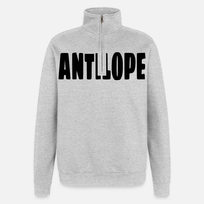 Antilope. Humour en fauteuil roulant # - Sweat à zip 1/4 - gris chiné