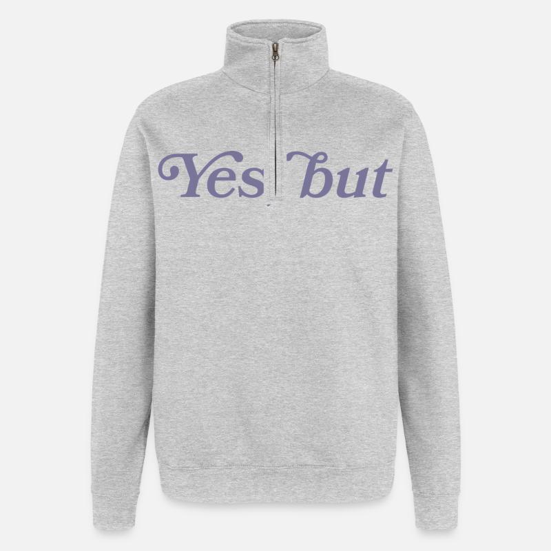 Ja, aber... - Quarter-Zip-Sweatshirt - Grau meliert