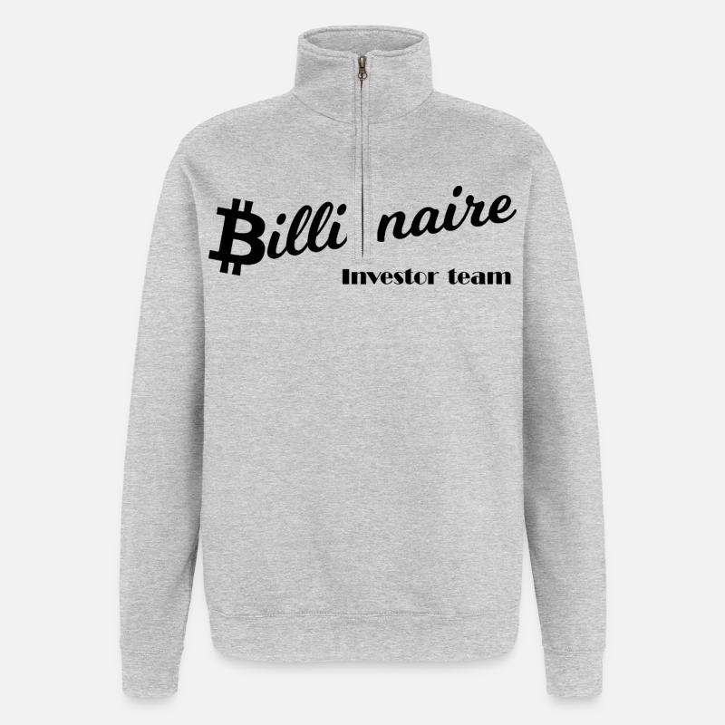 Bitcoin Silhouette Noir - Quarter-Zip Sweatshirt - heather grey