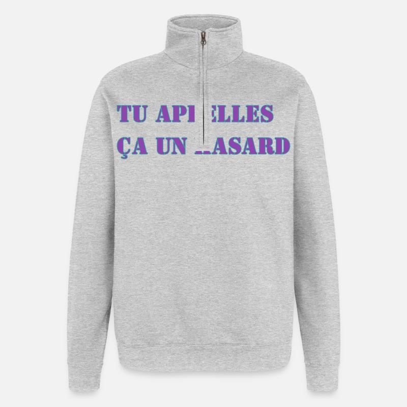 TU APPELLES ÇA UN HASARD - Sweat à zip 1/4 - gris chiné