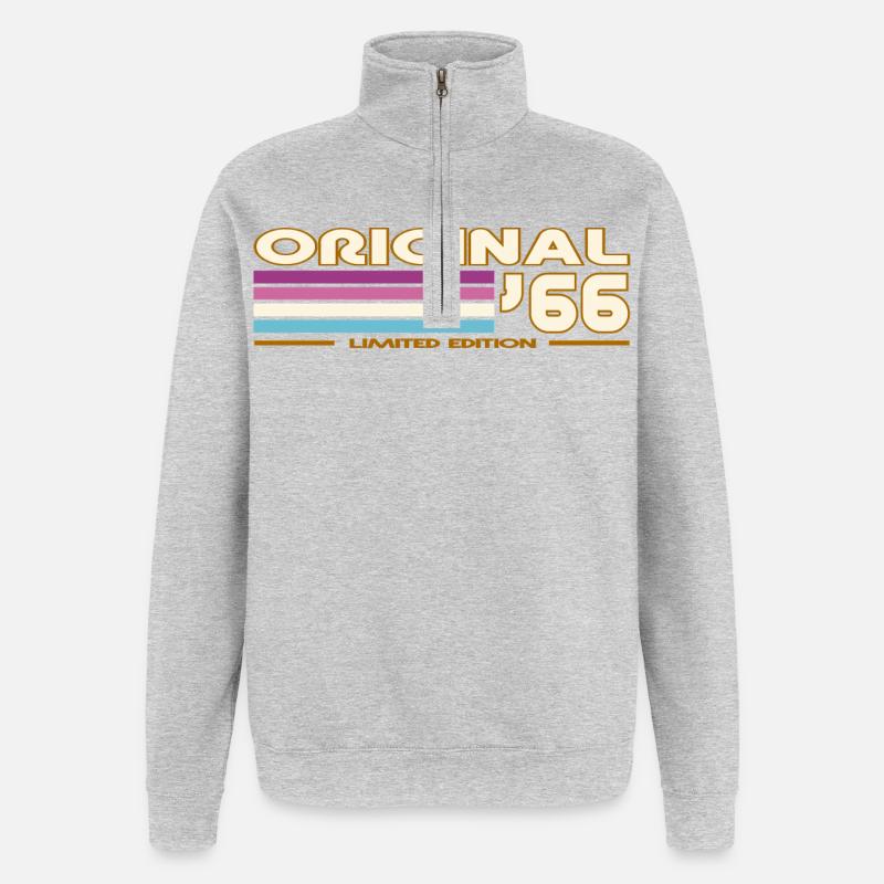 1966 - Sweat à zip 1/4 - gris chiné