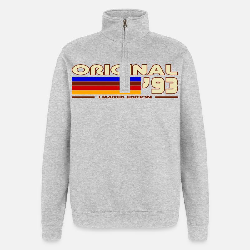 1993 - Sweat à zip 1/4 - gris chiné