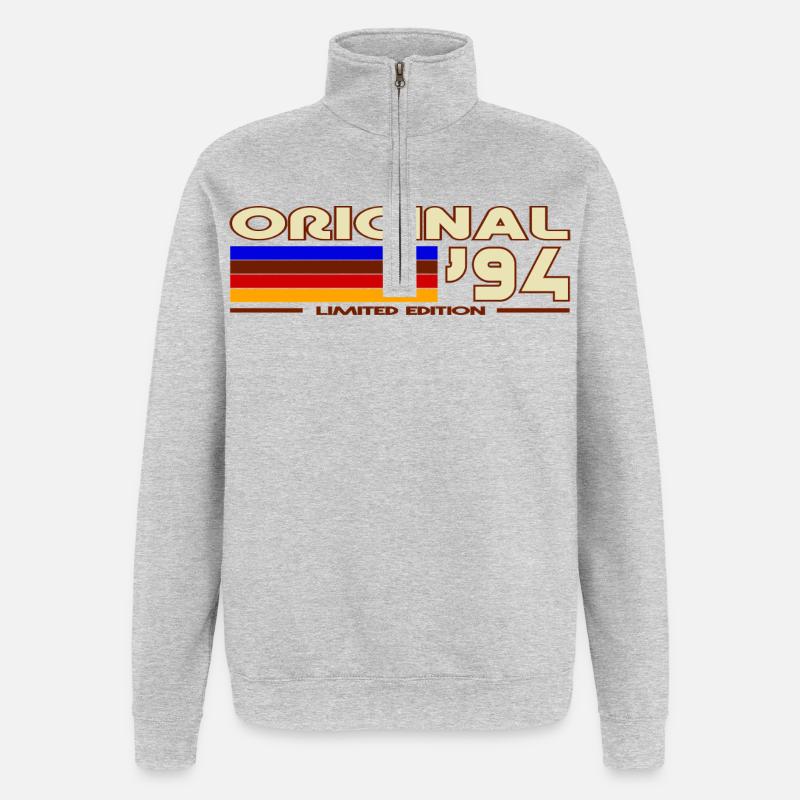 1994 - Sweat à zip 1/4 - gris chiné