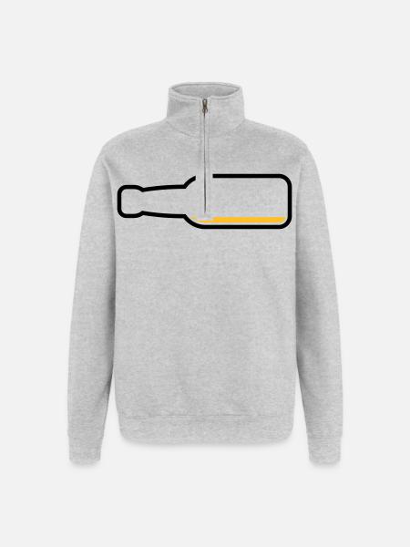 Bottiglia di birra vuota (Simbolo birra / POS 2C) - Felpa con zip 1/4 - grigio melange