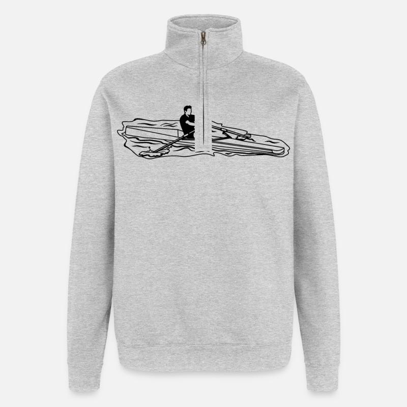 Rameur - Sweat à zip 1/4 - gris chiné