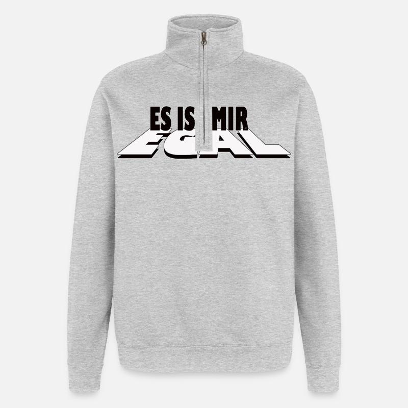 Es ist mir egal - Statement Design - Quarter-Zip-Sweatshirt - Grau meliert