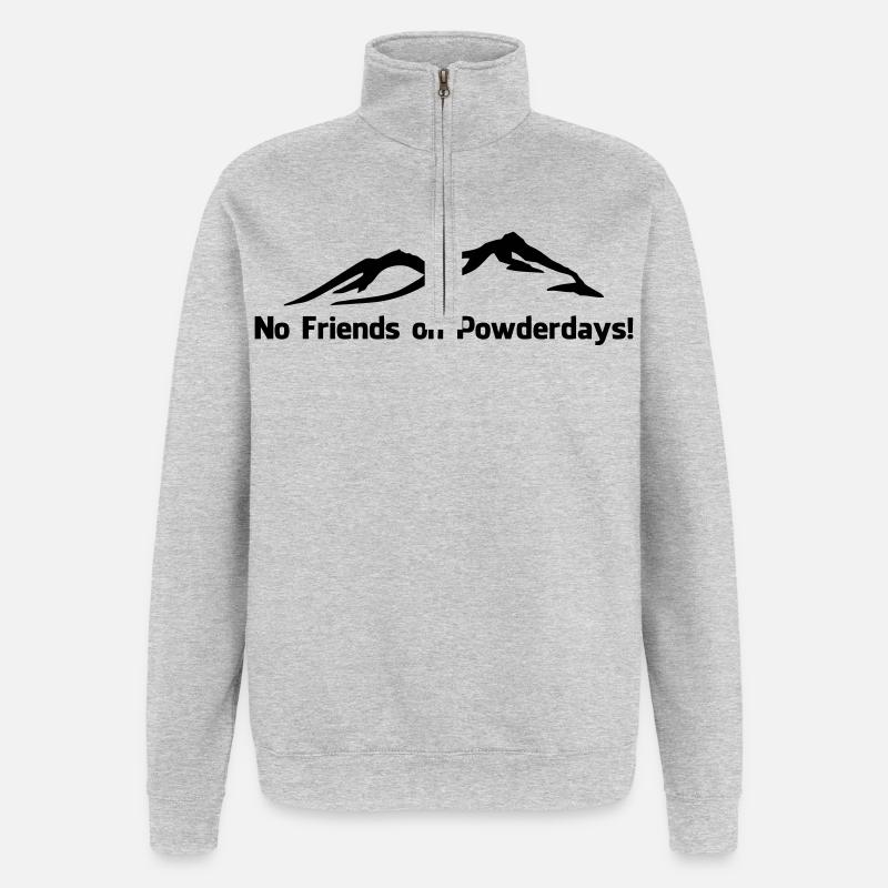 Amis de no sur Powderdays - Sweat à zip 1/4 - gris chiné