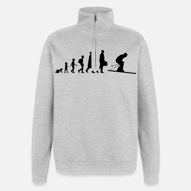 Skier Evolution - Quarter-Zip Sweatshirt - heather grey