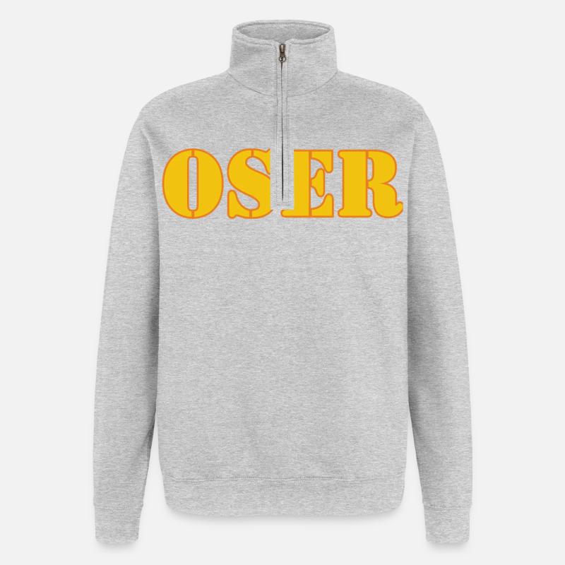 OSER - Sweat à zip 1/4 - gris chiné