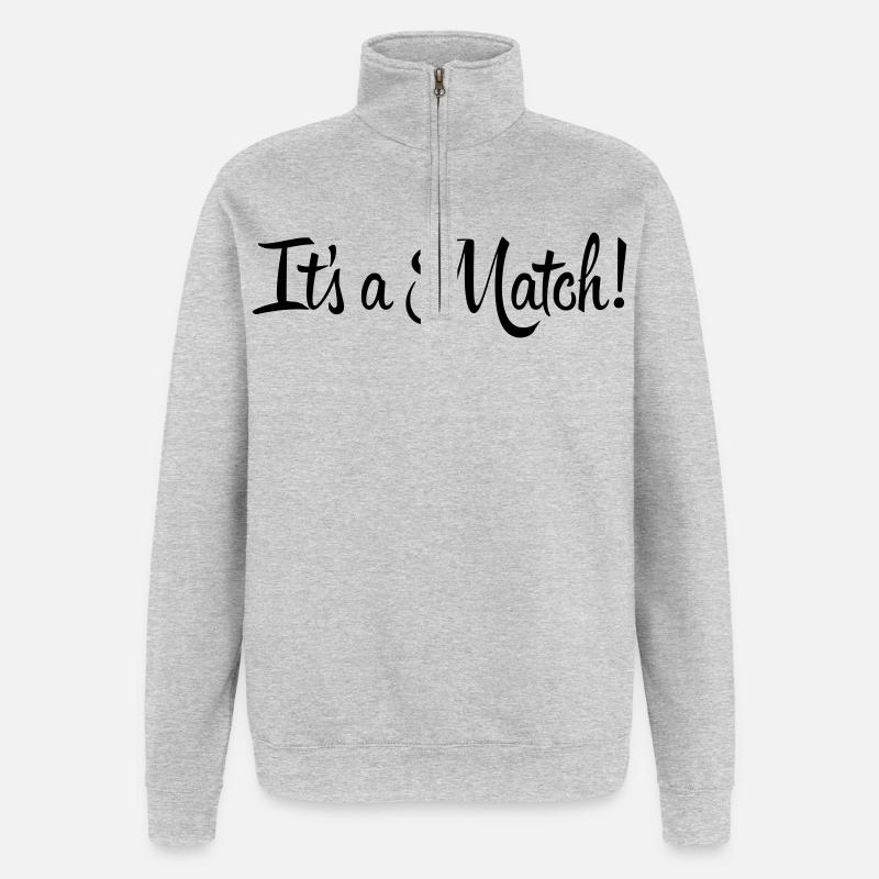 It's a Match! - Sweat à zip 1/4 - gris chiné