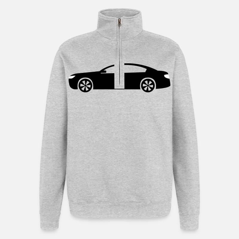 Voiture - Sweat à zip 1/4 - gris chiné