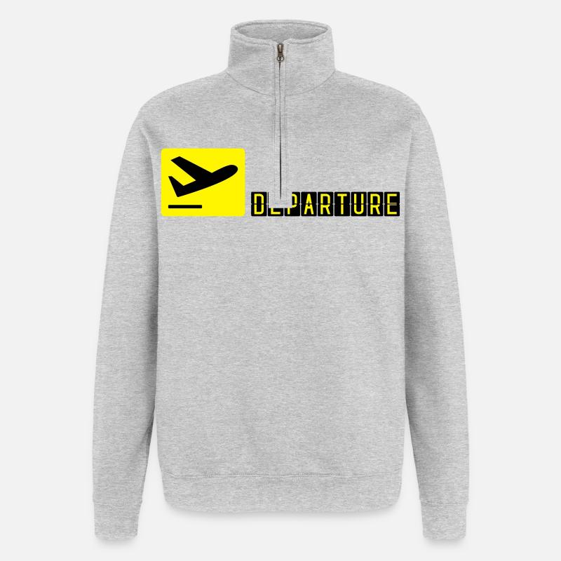 Airplane taking off - Quarter-Zip Sweatshirt - heather grey